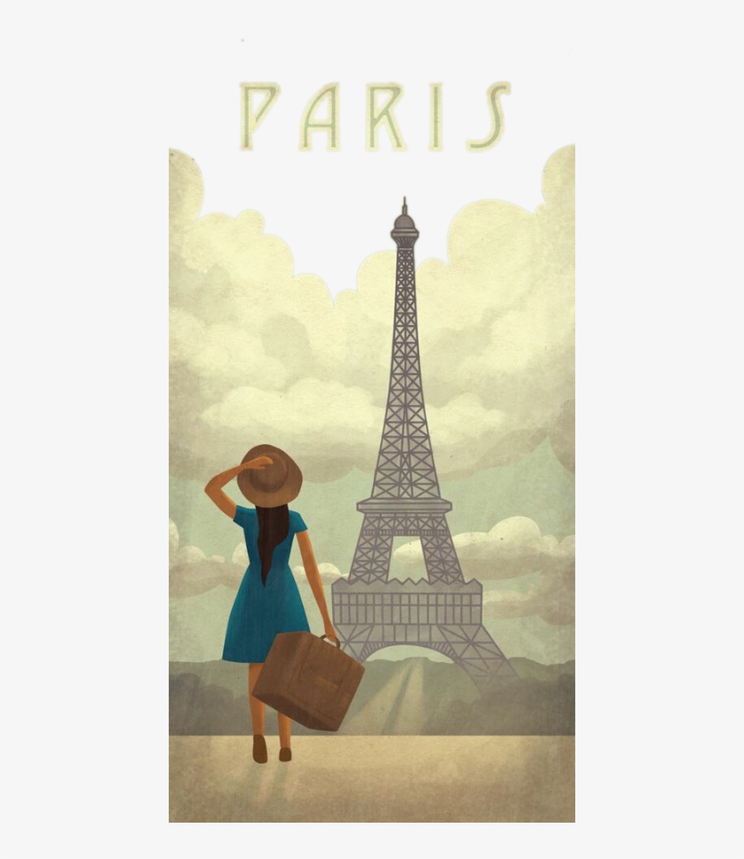 Vintage Paris Travel Poster, transparent png #812068