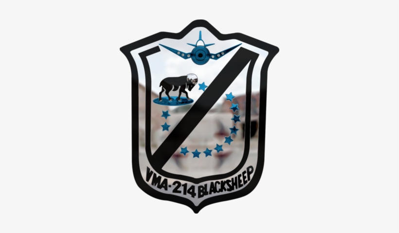 Chrome Vma 214 Black Seep Squadron Logo Psd - Black Sheep Squadron, transparent png #812116