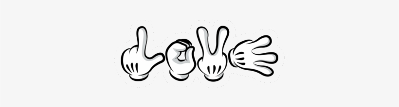 “ Mickey Hands “love” ” - Cool Mickey Mouse Hand, transparent png #814125
