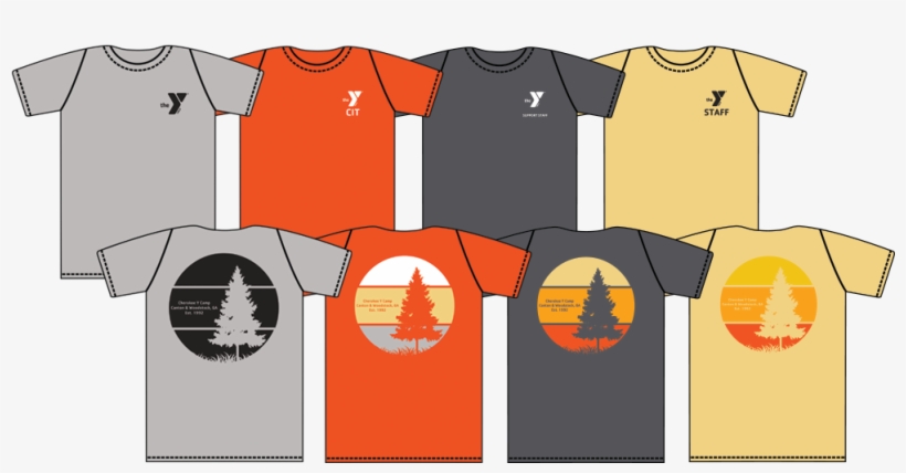 Different Color Staff T Shirts And Camper Custom T - Ymca Summer Camp Shirt, transparent png #814411