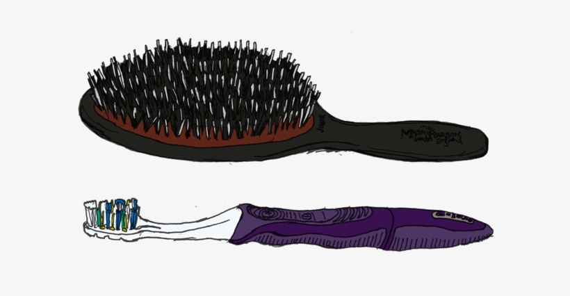 Hairbrush And Toothbrush My Drawings, Sketchbook Drawings, - Hair Brush And Tooth Brush, transparent png #814546