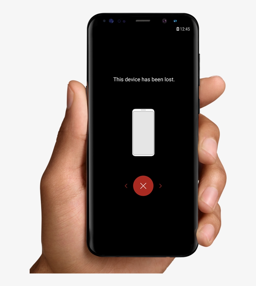 An Image Of A Left Hand Holding A Galaxy S8 Midnight - Samsung S8+ Lost Phone Lock, transparent png #814595