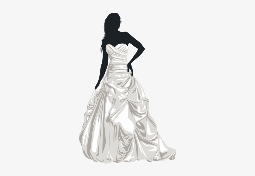 Bride Silhouette Clip Art Pinterest - Bridal Dress Png, transparent png #814736