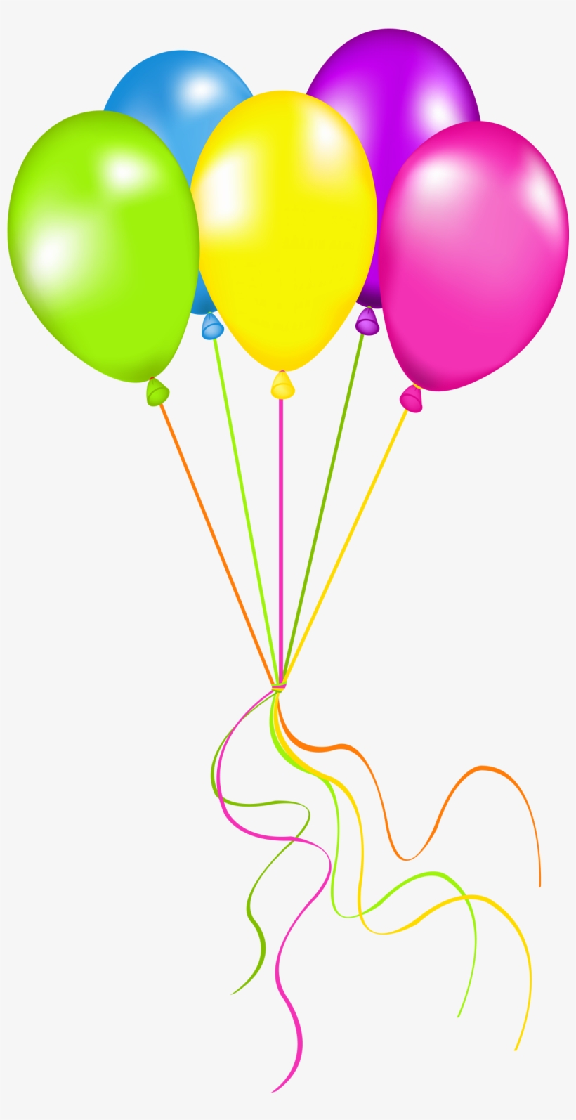 Balloon Clipart Neon - Balloons With Ribbon Png, transparent png #815189