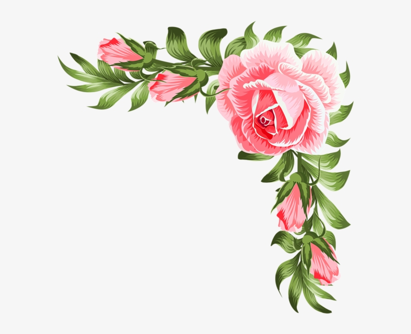 16121054 16121035 Rose Corner Decoration Png Clip Artc - Floribunda, transparent png #815268