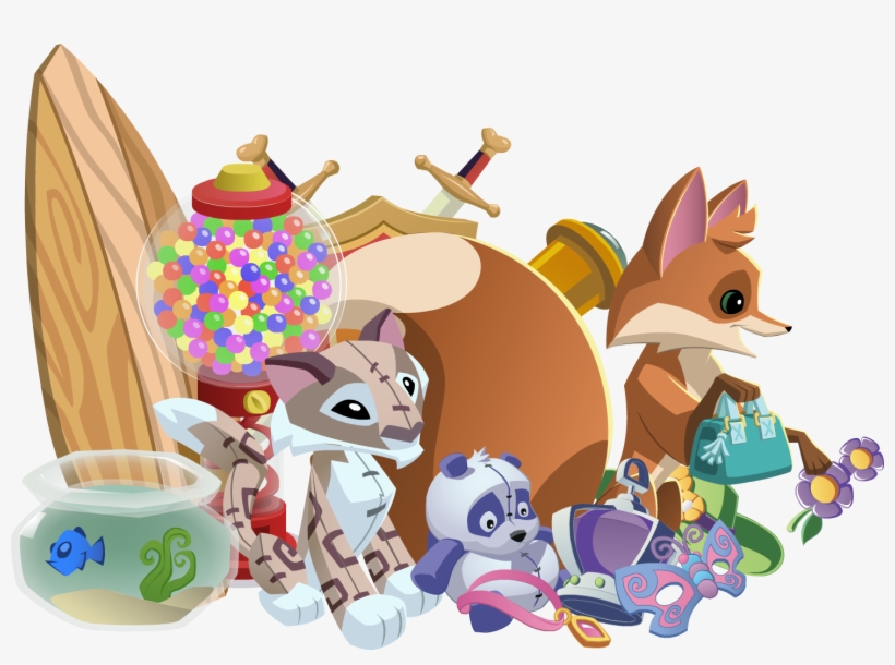 Fox With Items - Animal Jam Fox Items - Free Transparent PNG Download -  PNGkey