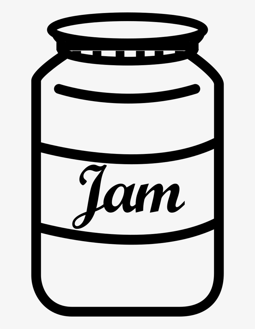 Jam Jar With Label Comments - Outline Picture Of Jam Bottle, transparent png #815295