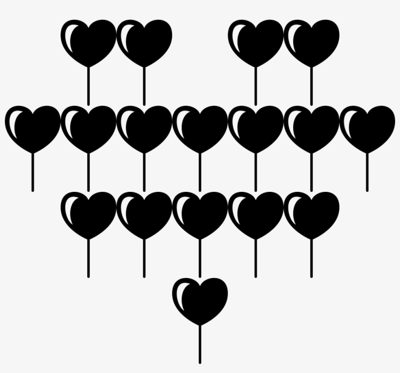 Attractive Heart Balloon Of Multiple Hearts Balloons - Varios Coracao, transparent png #815391