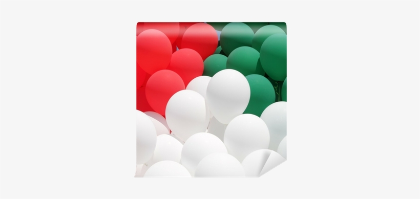 Colors Of Italy, Red, Green And White Balloons Wall - Balloon, transparent png #815517