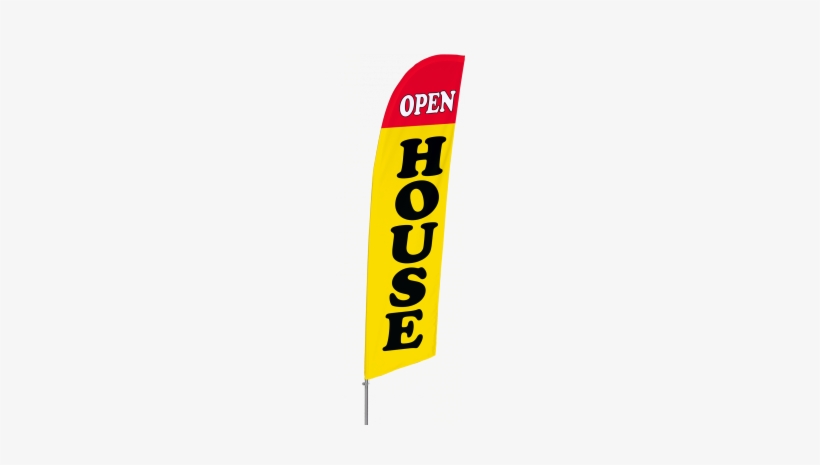 Bowflag Stock Design Open House Flag Banner - Vispronet Open House Feather Flag Kit - 13ft Swooper, transparent png #815773