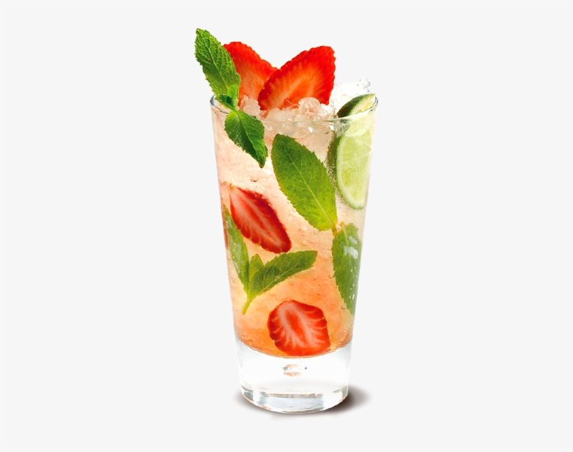 Recette Du Cocktail Rhum Strawberry Daïquiri Au Rhum - Mojito Fraise Transparent, transparent png #815852