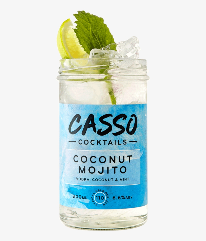 Casso Coconut Mojito Jam Jar Cocktail Glass 200ml 12x - Casso Cocktail - Coconut Mojito (12 X 20cl) Cocktails, transparent png #816076