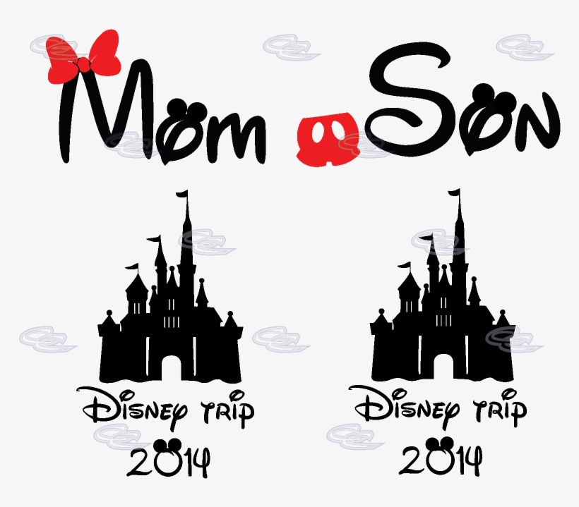 Disney Castle Silhouette Transparent Sweatshirt For Mom And Son