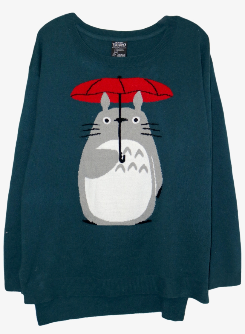 A Dark Green Long Sleeve Shirt With A Simplistic Drawing - Her Universe Studio Ghibli My Neighbor Totoro, Intarsia, transparent png #817649