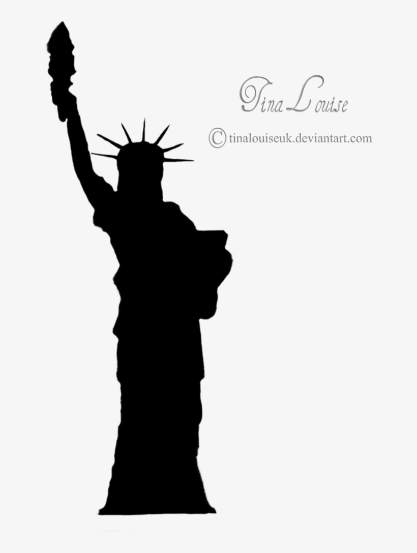 Figurine Clipart Silhouette - Statue Of Liberty, transparent png #817705