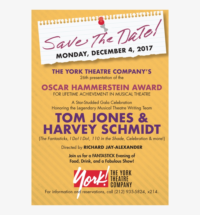 Oscar Hammerstein Award Gala 2017 Save The Date - Gerdau Ameristeel, transparent png #817852