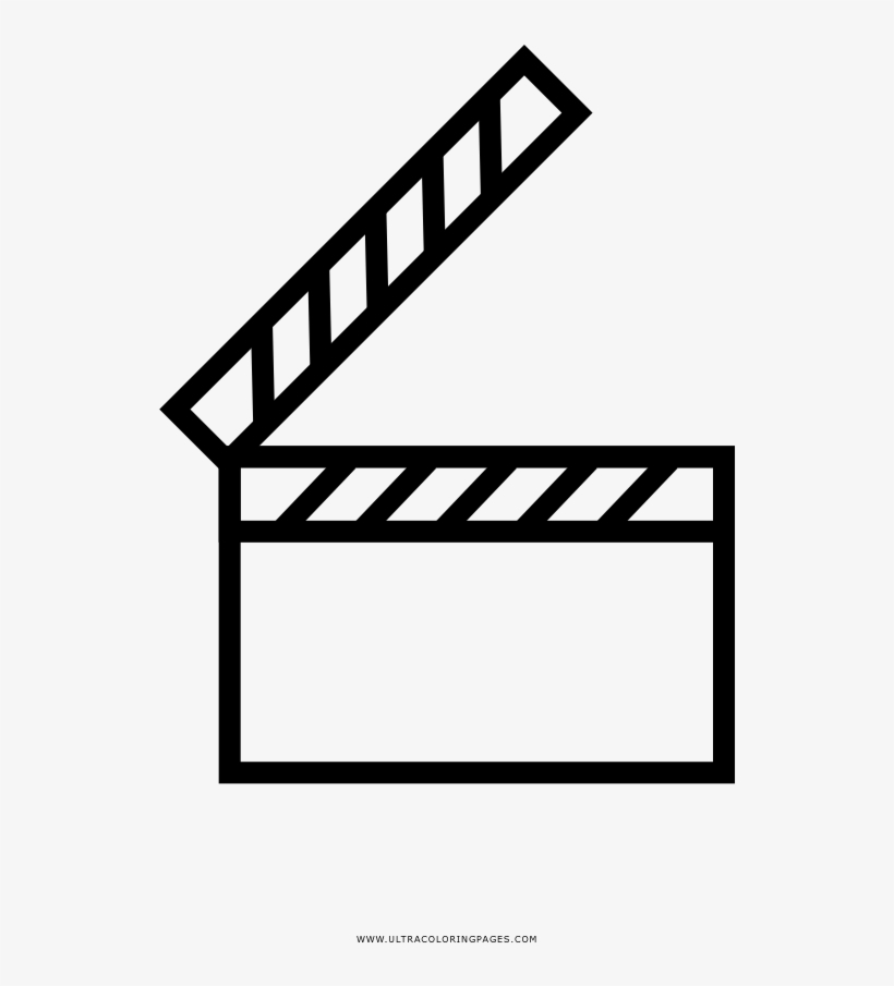 Clapperboard Coloring Page - Background Cinema, transparent png #818328