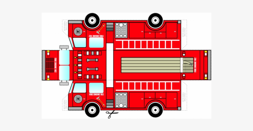 Foldable Fire Truck - Maqueta De Camion De Bomberos, transparent png #818837