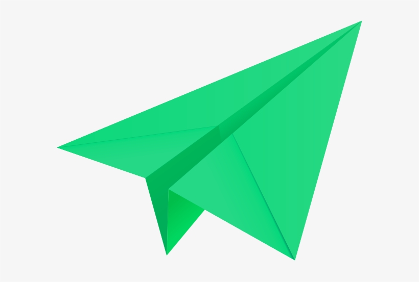 Paper Plane Green - Green Paper Plane Png, transparent png #819210