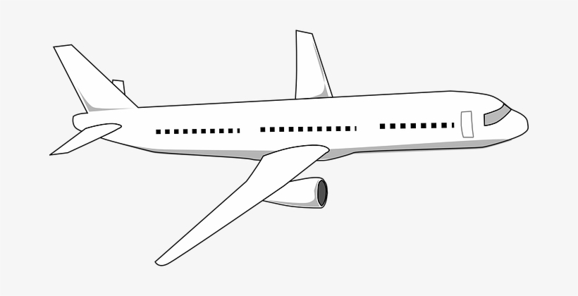 Airliner Aeroplane Airplane Fly Jet Travel - Aviao Em Preto E Branco, transparent png #819406
