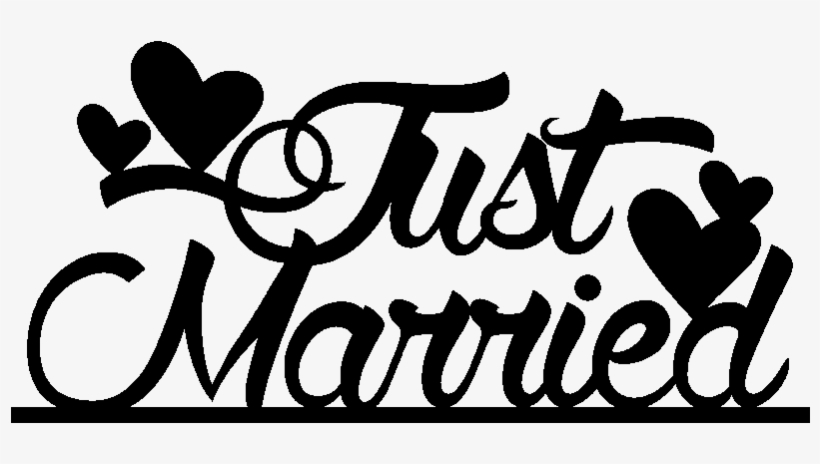 Stickers Muraux Citations - Texte Just Married Png - Free Transparent