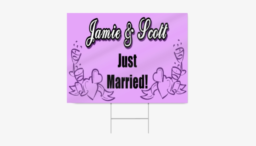 Just Married Sign - Just Married Sign Images Png Purple, transparent png #819764