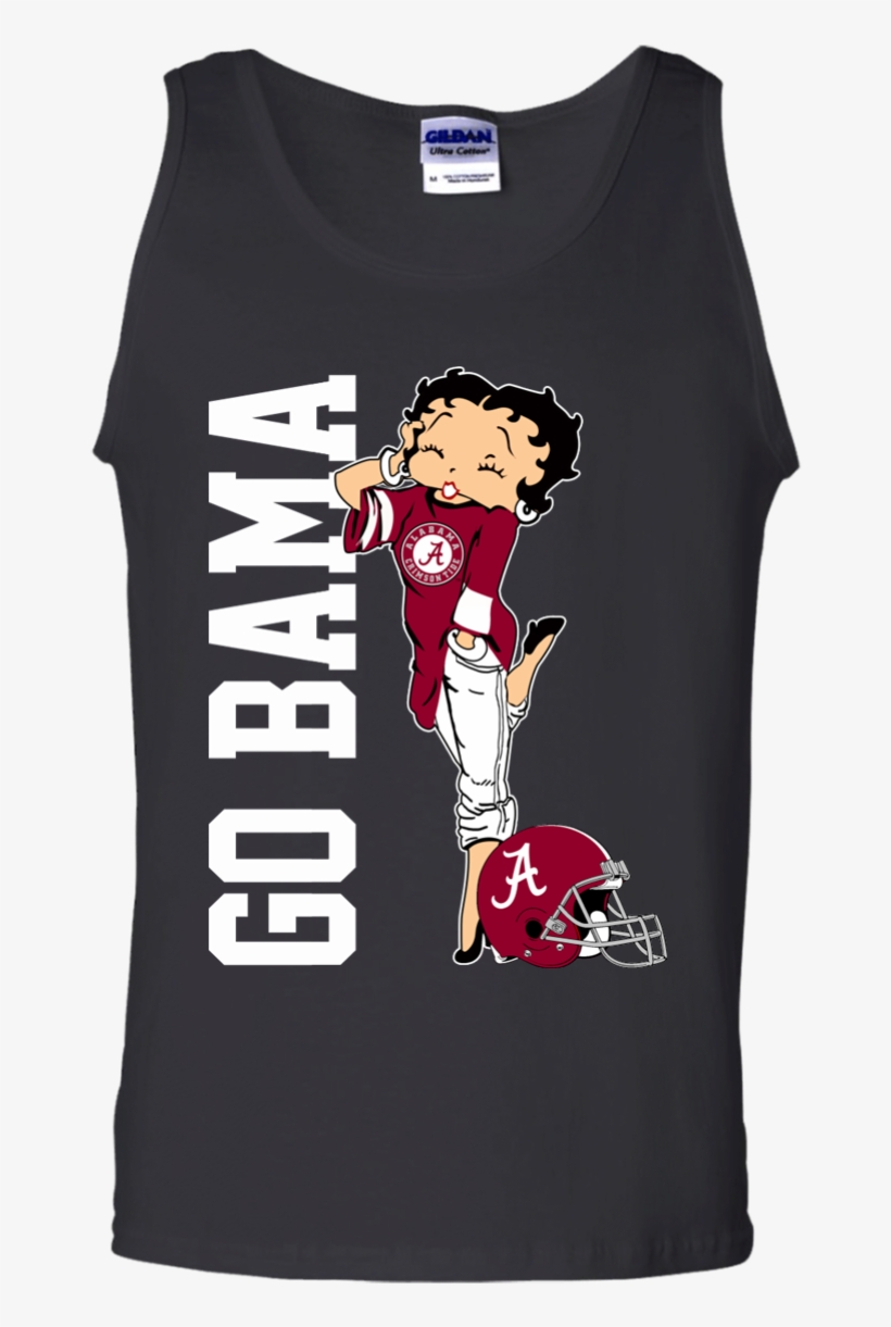 Alabama Crimson Tide Betty Boop T-shirt - Go Blue, transparent png #819767