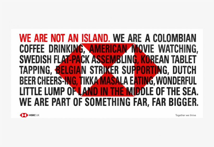 Hsbc We Are Not An Island, transparent png #8100401