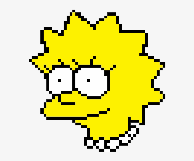 Pixelated Lisa Simpson Made In Windows Paint Pixel Art
