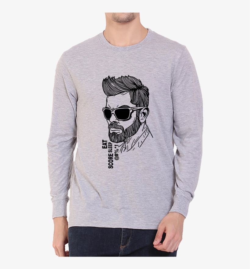 Grey Full Sleeves T Shirt, transparent png #8102739