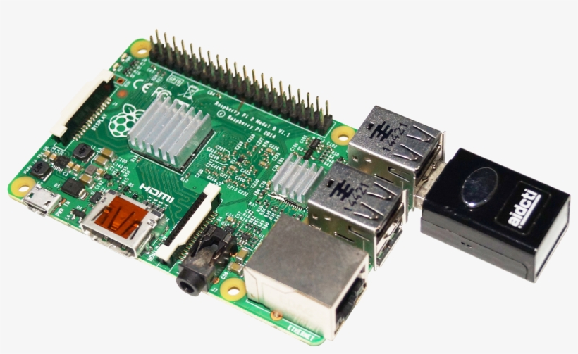 Raspberry Pi 2 With Hid Erb-188 Mini Barcode Scanner - Electronic Component, transparent png #8104293