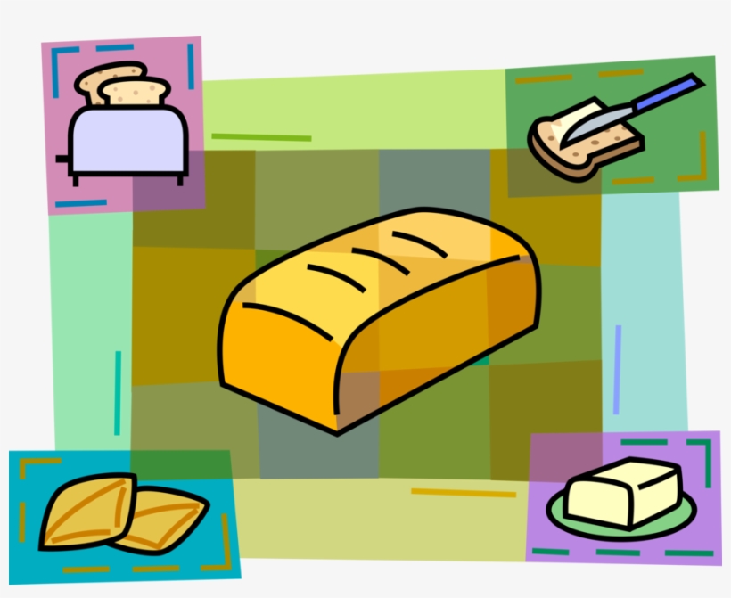Vector Illustration Of Fresh Baked Bread Loaf With, transparent png #8106943
