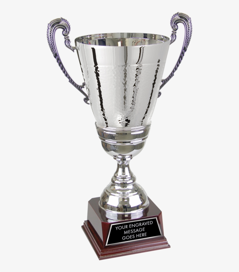 Metal Hammered Finish Silver Cup On Rosewood Piano - Trophy, transparent png #8107100