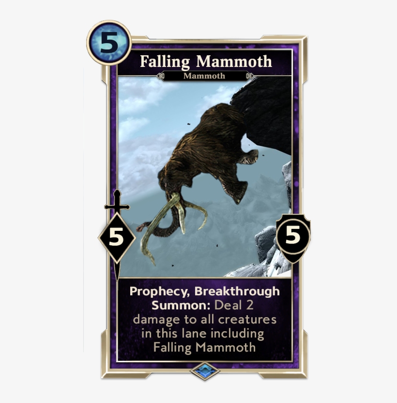 [custom Card] Falling Mammoth - Elder Scrolls Legends Hircine, transparent png #8108055