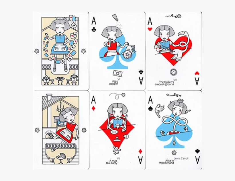 Fabulous Alice In Wonderland Playing Cards With Alice - Cartoon, transparent png #8108945