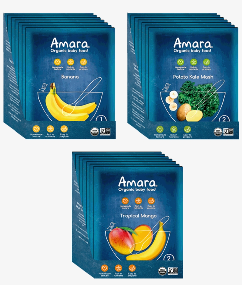 Variety Pack Introduction To Solids - Amara Baby Food, transparent png #8110299