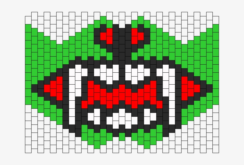 Green Monster Face Sub Zero Mask Bead Pattern - Bead, transparent png #8111198