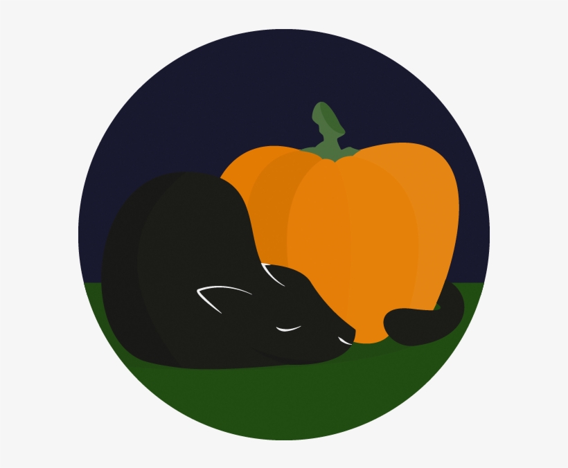 Pumpkin Cat Sleep Illustrator Illustration Vector Simple - Illustration, transparent png #8111369