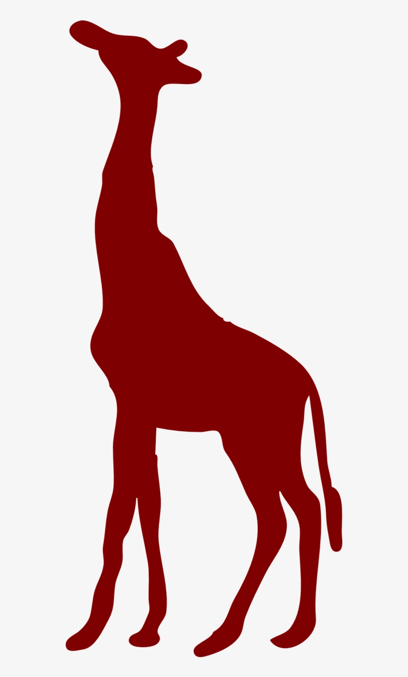 Red Giraffe Silhouette, transparent png #8111848