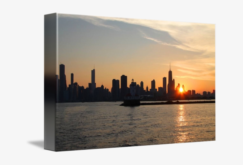Chicago Skyline Sunset - Chicago, transparent png #8113078