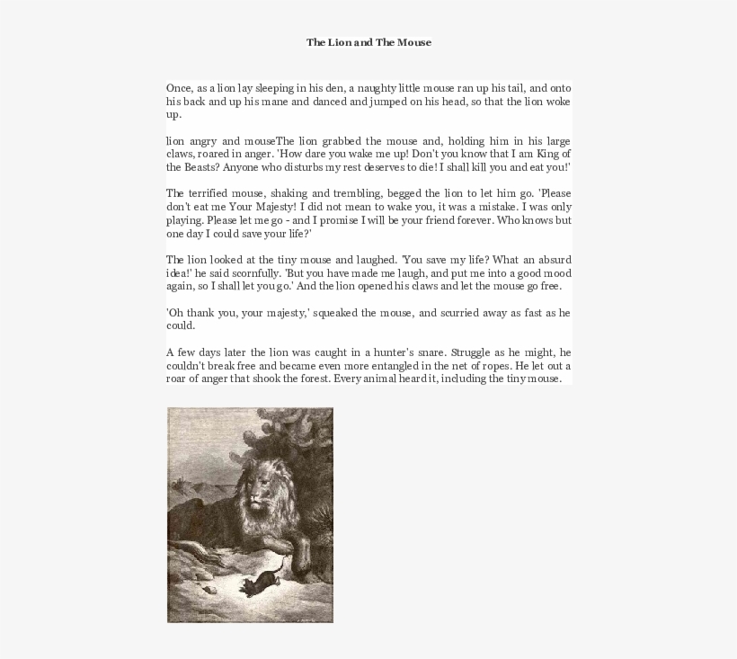 Lion And The Mouse, transparent png #8116144