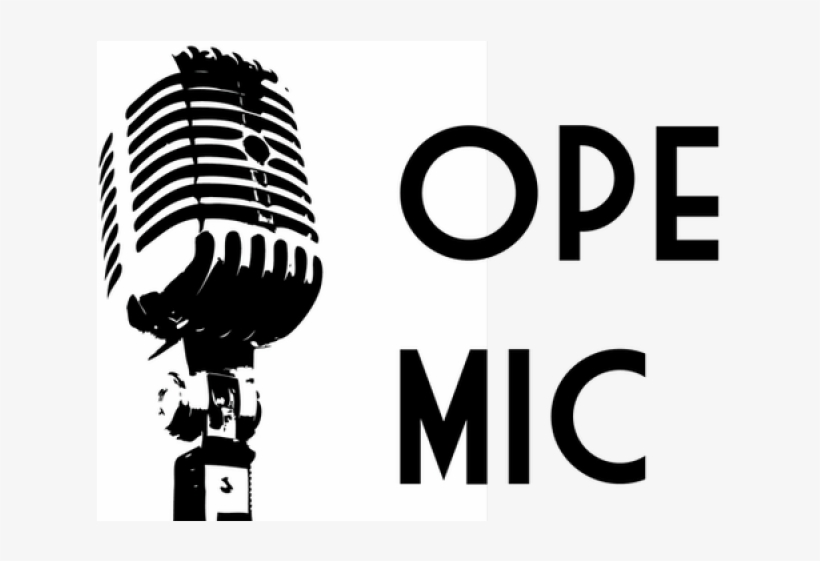 Drawn Microphone Open Mic - Open Mic Night Sign, transparent png #8116352