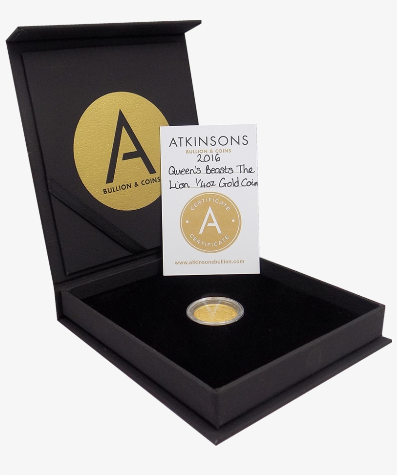 2016 Queen's Beasts Lion 1/4oz Gold Coin With Gift - Coin, transparent png #8116394
