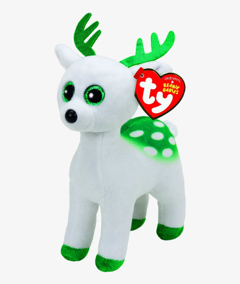 Peppermint The White Reindeer Beanie Babies Christmas - Ty Reindeer, transparent png #8117054