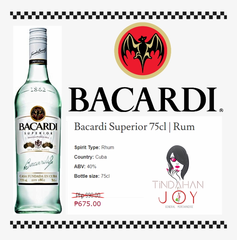 Bacardi Superior 750ml Main - Gt Sport Svg Logos, transparent png #8117928