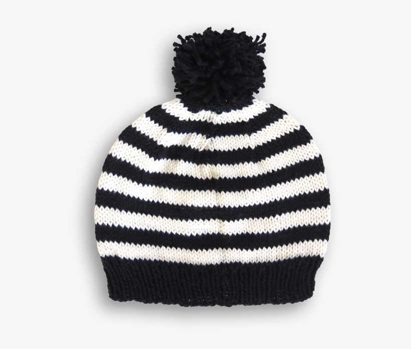 Hand Knitted Black & Classic Cream Beanie - Beanie, transparent png #8119521