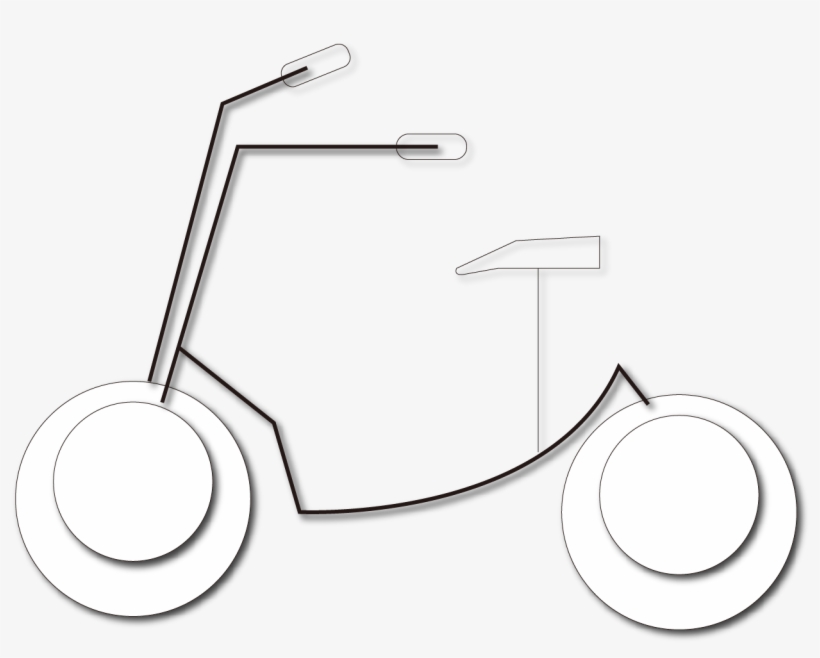 Minimalist Black White Bicycle Decorative Pattern Png - Line Art, transparent png #8120914