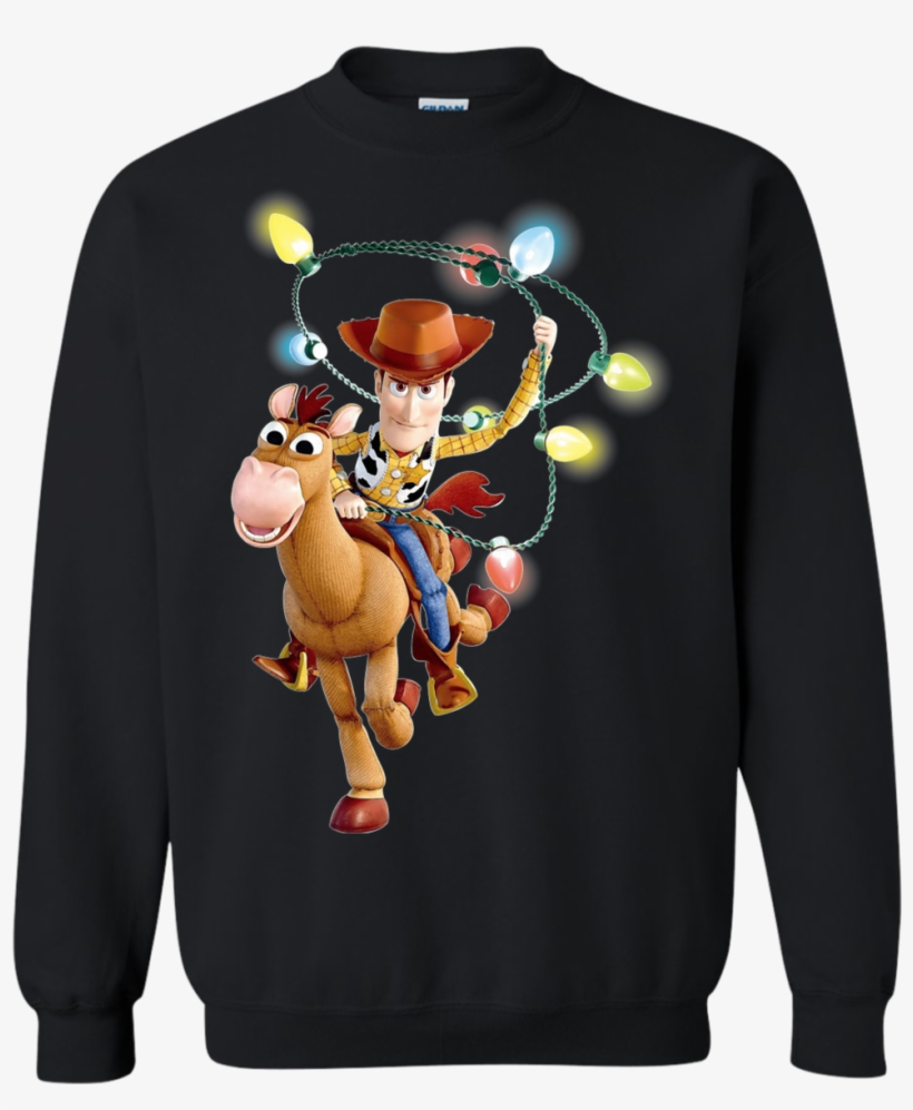 Disney Pixar Toy Story Woody Bullseye Decorating Christmas - Sweatshirt, transparent png #8121247