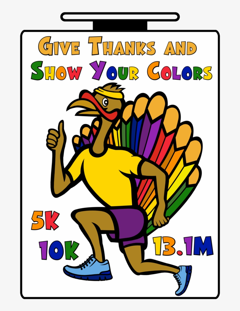 Give Thanks And Show Your Colors Run - Cartoon, transparent png #8122294