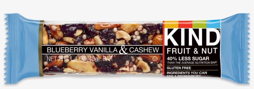 Blueberry Vanilla & Cashew Bars - Blueberry Vanilla Kind Bars, transparent png #8123699